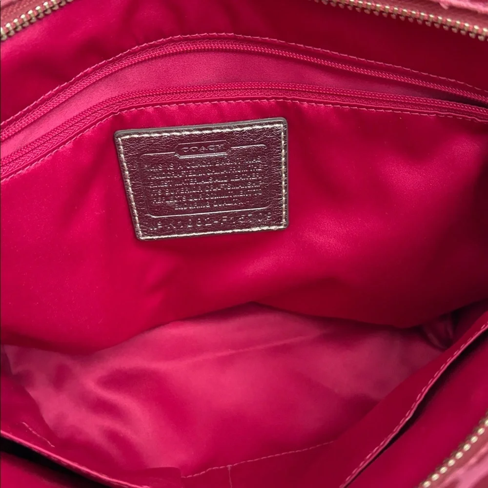 COACH Pink Bandana Glitter Graffiti Bag with Silver Accents waterproof dust bag - Picture 5 of 9